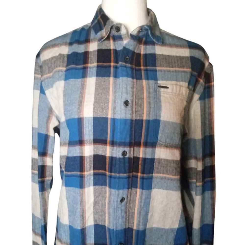 Scotch & Soda Regular Fit Herringbone Check Plaid Flannel Shirt Size Medium - Picture 2 of 7
